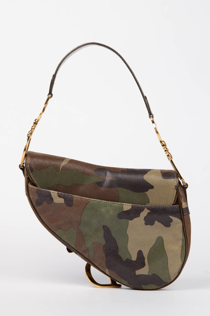 RARE 2000s Christian Dior Camo Saddle Bag