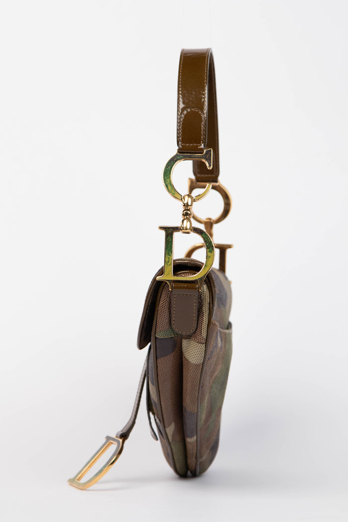 RARE 2000s Christian Dior Camo Saddle Bag