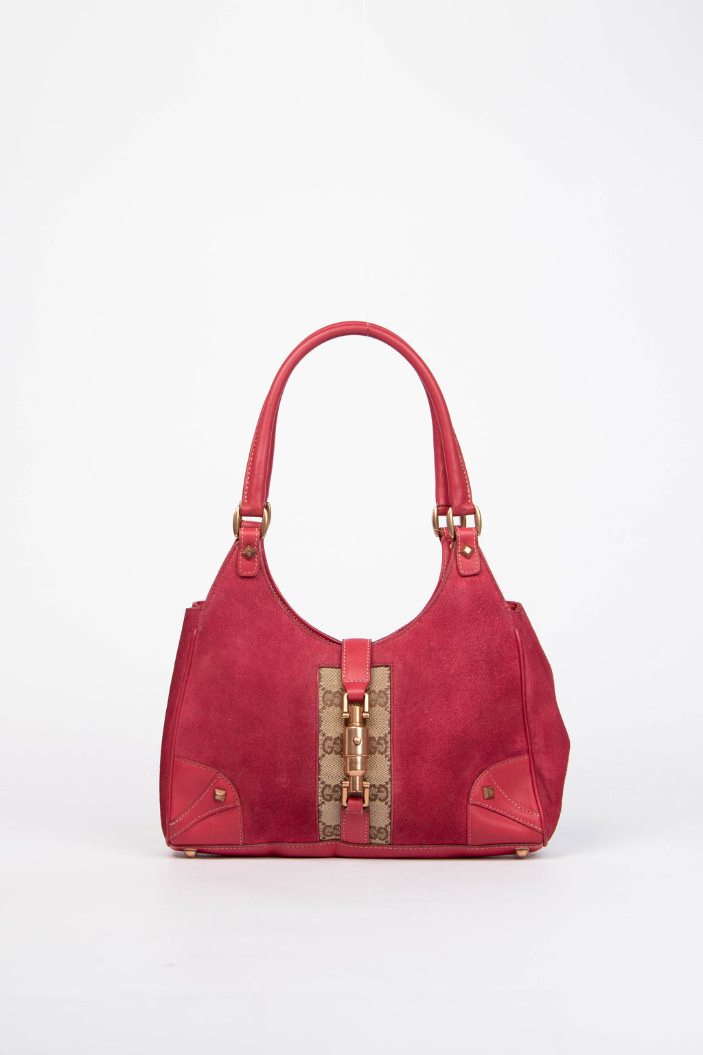 Vintage Gucci Pink Suede Bardot Jackie Shoulder Bag