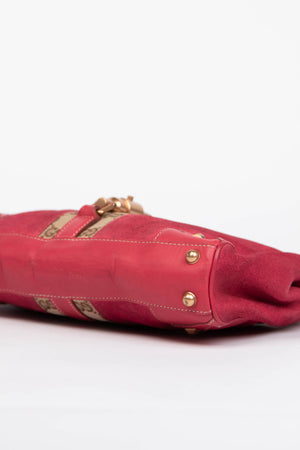 Vintage Gucci Pink Suede Bardot Jackie Shoulder Bag