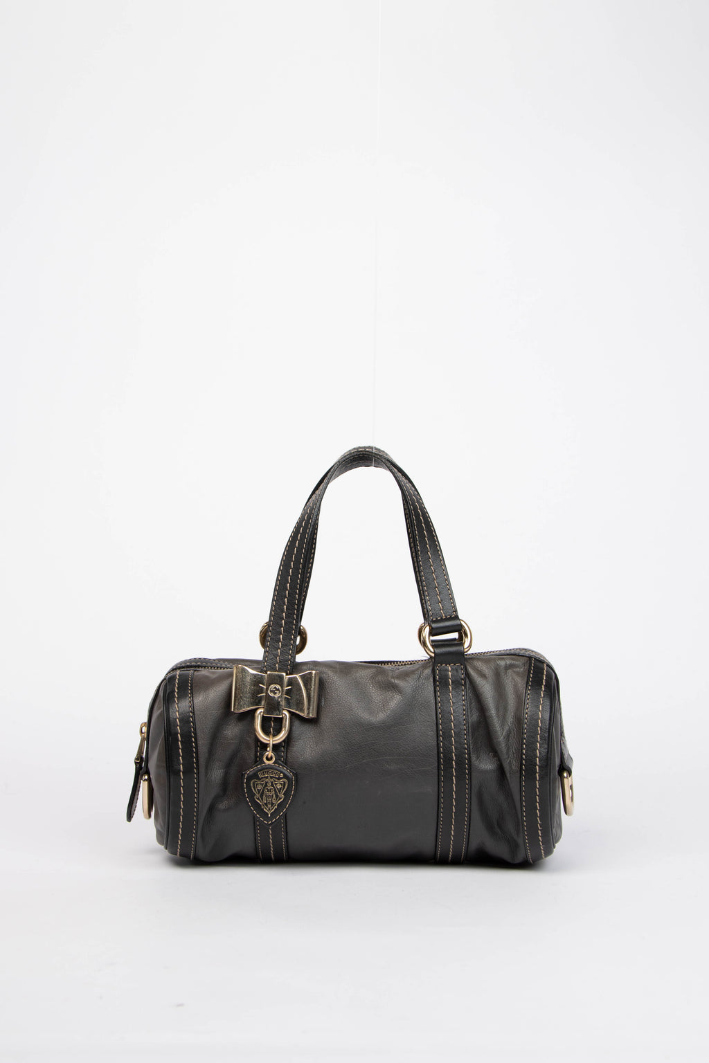 Vintage Gucci Black Leather Mini Duchessa Boston Bag