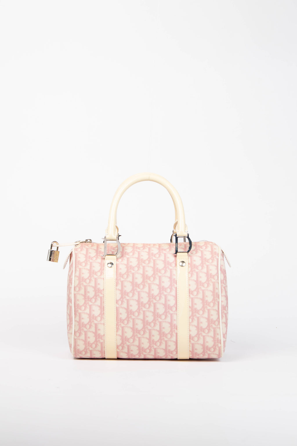 2000s Christian Dior Pink Monogram Canvas Boston Bag