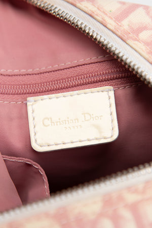 2000s Christian Dior Pink Monogram Canvas Boston Bag