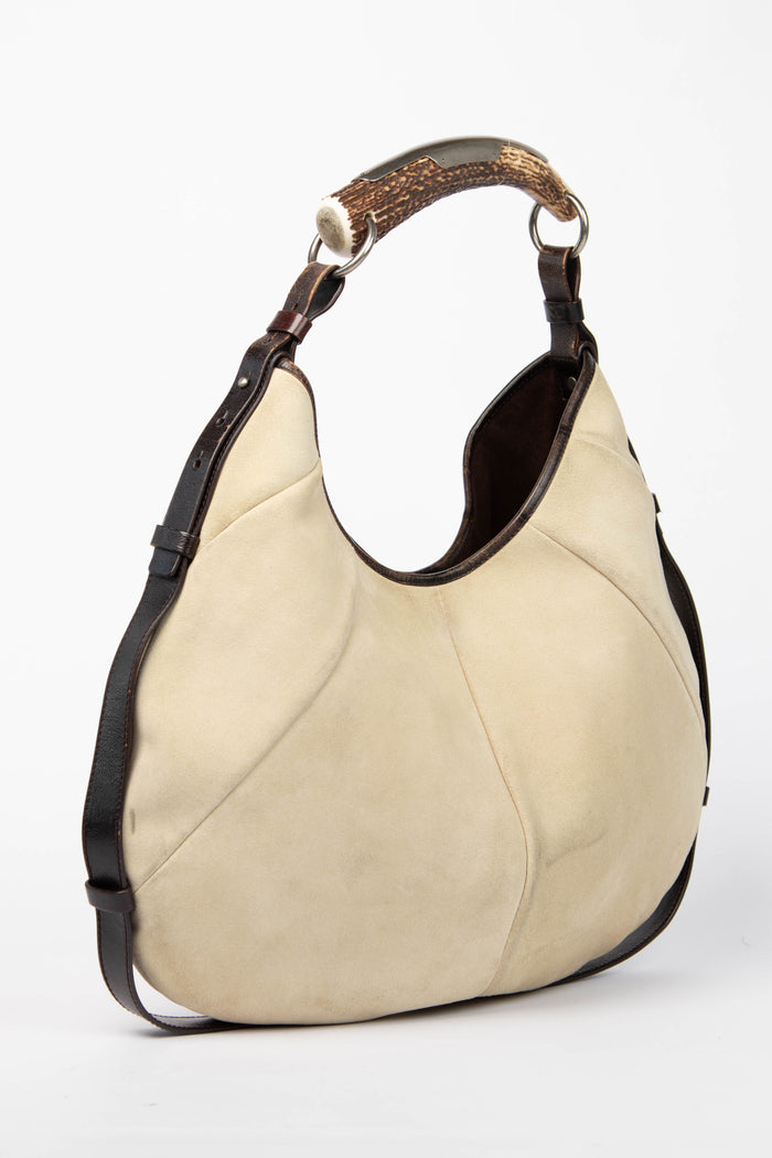 Vintage Yves Saint Laurent Suede Leather Mombasa Shoulder Bag