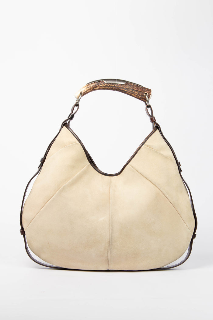 Vintage Yves Saint Laurent Suede Leather Mombasa Shoulder Bag