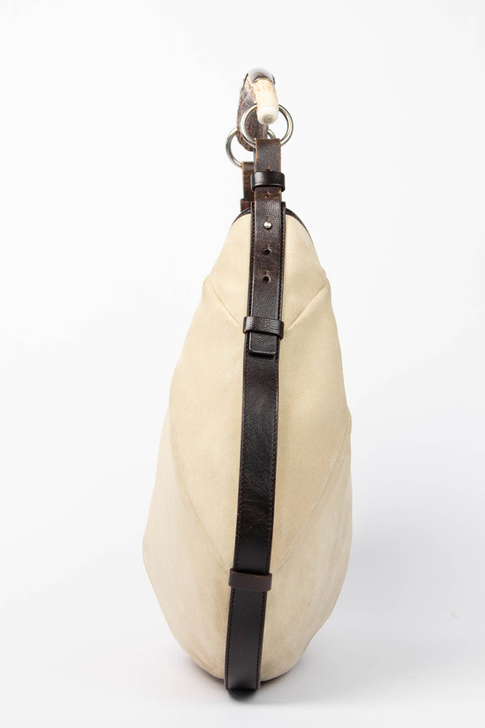 Vintage Yves Saint Laurent Suede Leather Mombasa Shoulder Bag