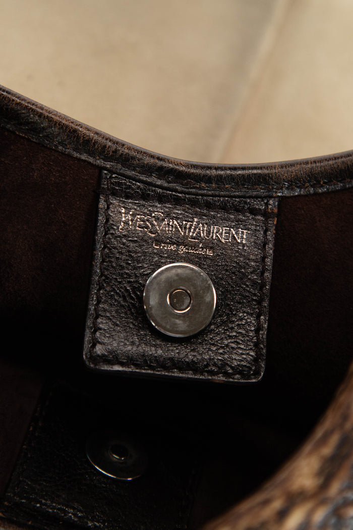 Vintage Yves Saint Laurent Suede Leather Mombasa Shoulder Bag