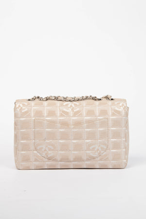 2000s Chanel Beige Travel Line Single Flap Shoulder Bag