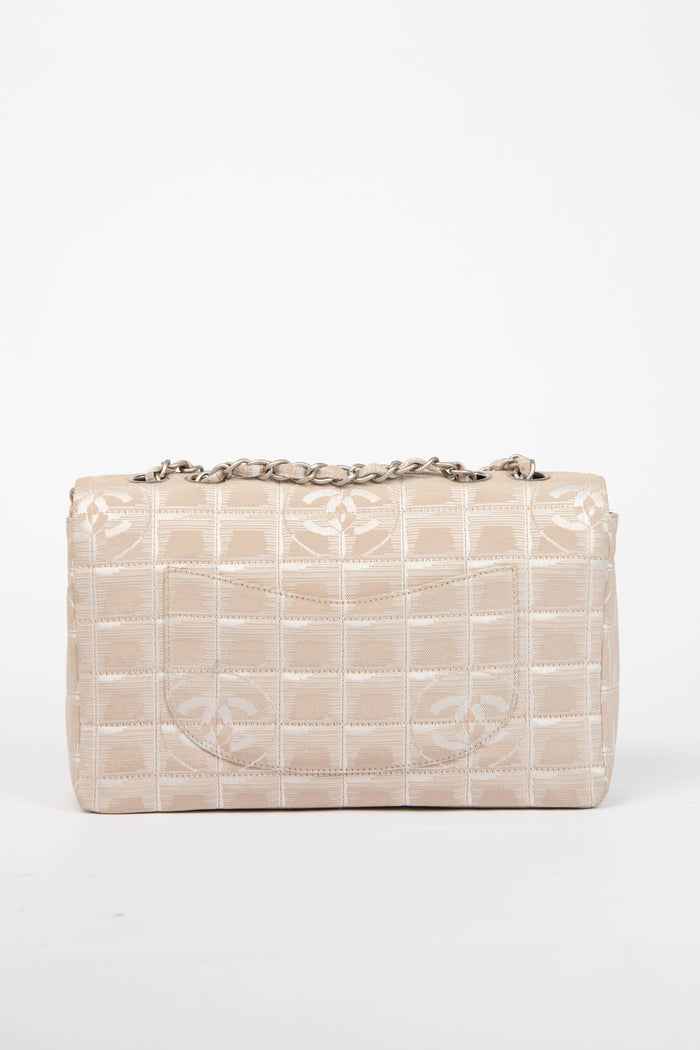 2000s Chanel Beige Travel Line Single Flap Shoulder Bag