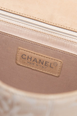 2000s Chanel Beige Travel Line Single Flap Shoulder Bag