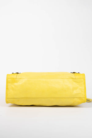 2000s Balenciaga Yellow Leather City Bag