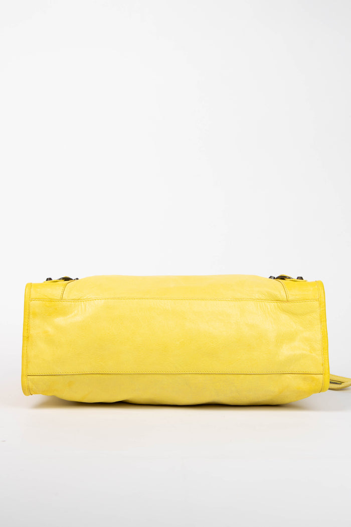 2000s Balenciaga Yellow Leather City Bag