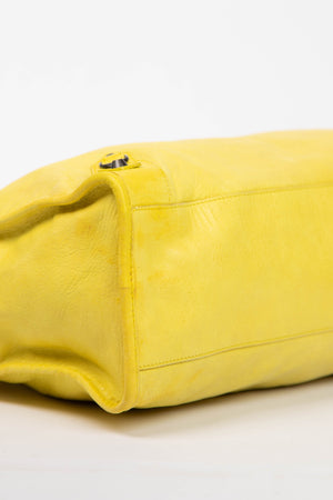 2000s Balenciaga Yellow Leather City Bag