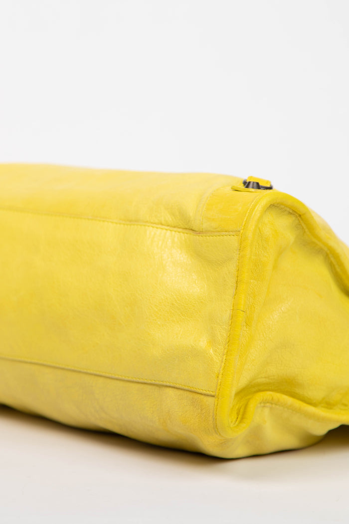 2000s Balenciaga Yellow Leather City Bag