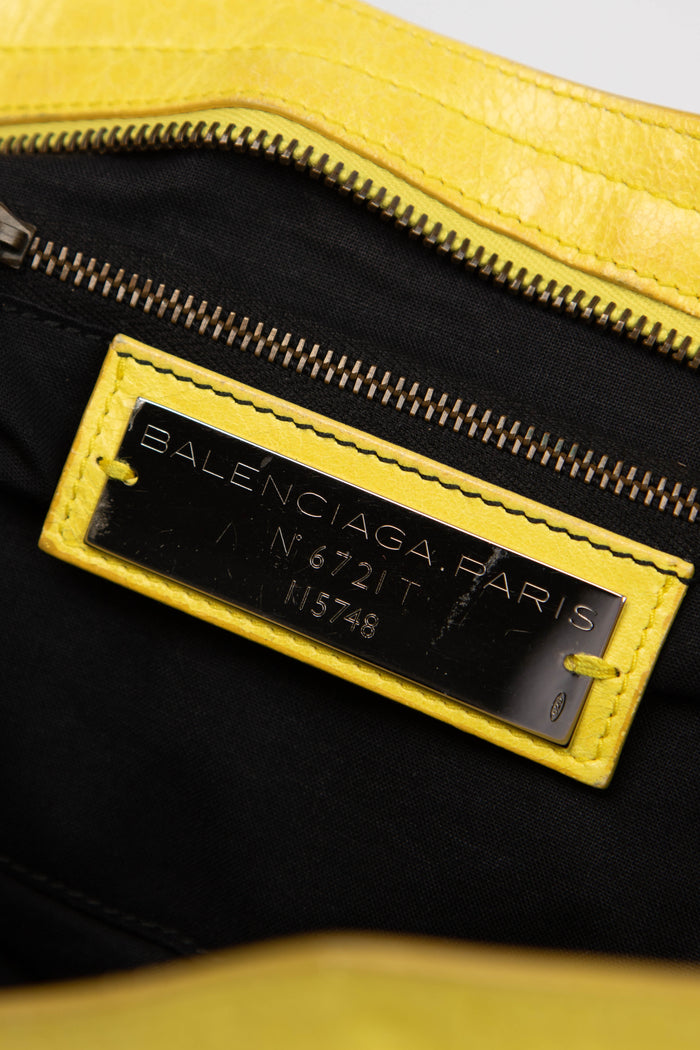 2000s Balenciaga Yellow Leather City Bag