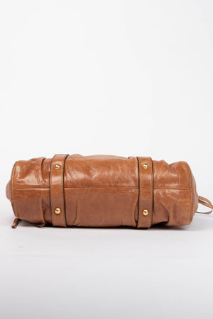 2000s Miu Miu Tan Vitello Shoulder Bag