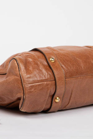 2000s Miu Miu Tan Vitello Shoulder Bag