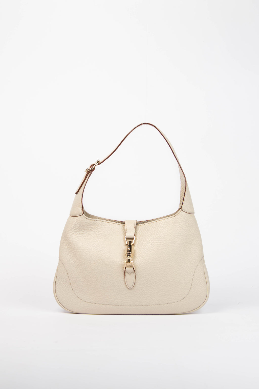 2000s Gucci Cream Grained Leather Jackie Bag