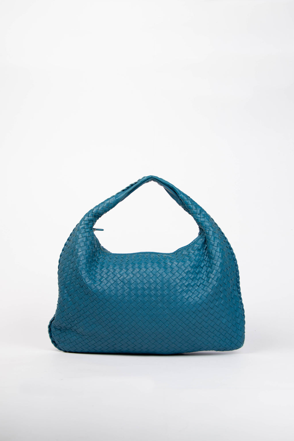 Vintage Bottega Veneta Blue Intrecciato Shoulder Bag