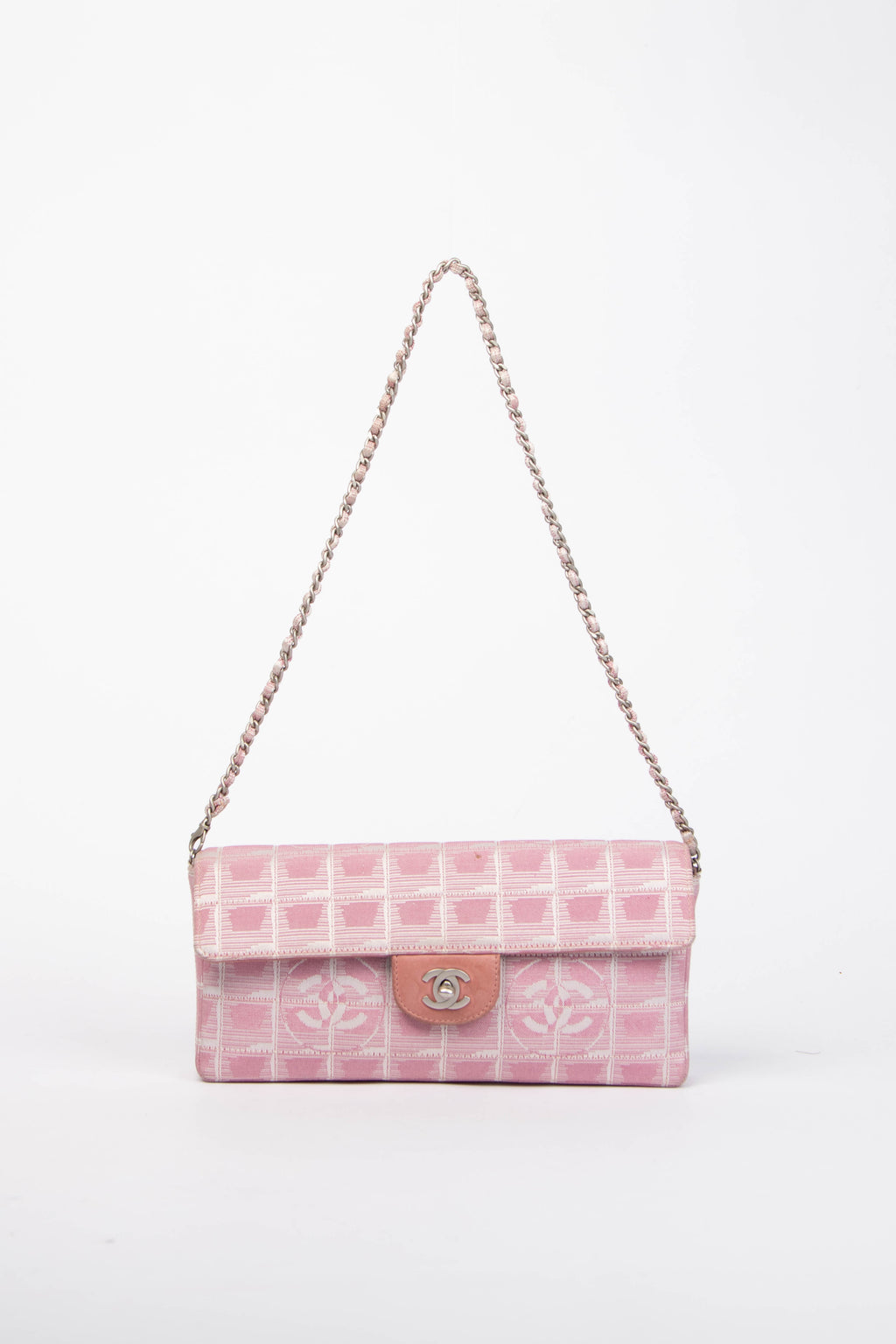 2000s Chanel Pink Travel Line East West Shoulder Bag