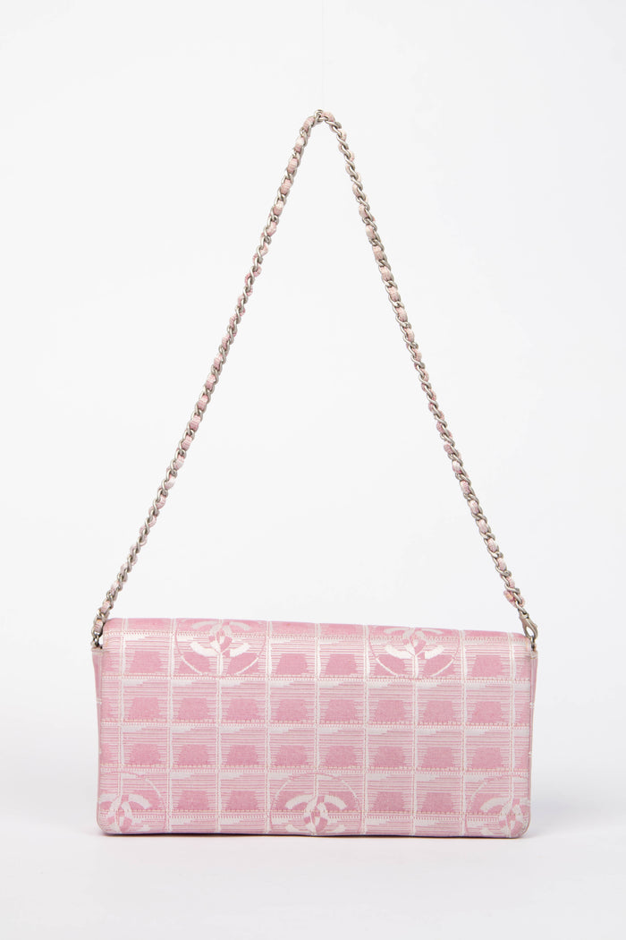 2000s Chanel Pink Travel Line East West Shoulder Bag