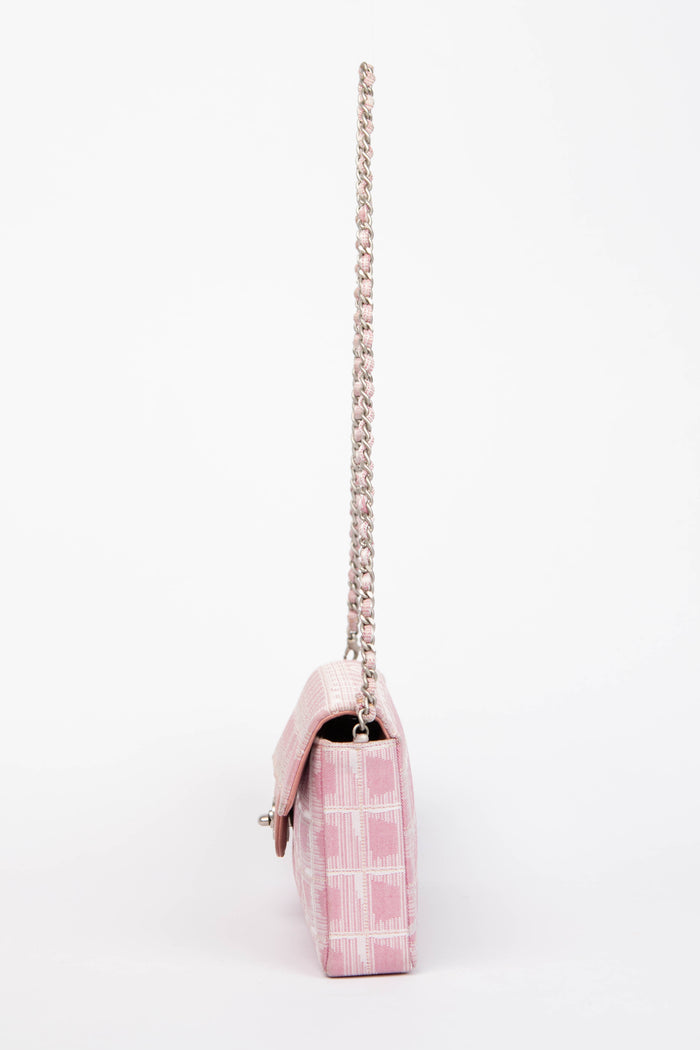 2000s Chanel Pink Travel Line East West Shoulder Bag