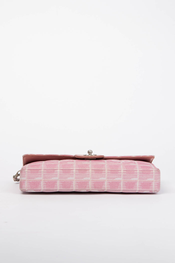 2000s Chanel Pink Travel Line East West Shoulder Bag