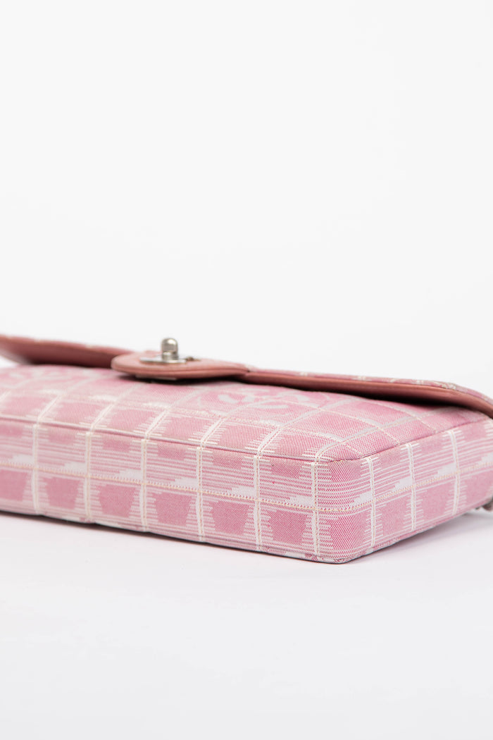 2000s Chanel Pink Travel Line East West Shoulder Bag