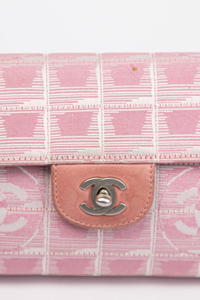2000s Chanel Pink Travel Line East West Shoulder Bag