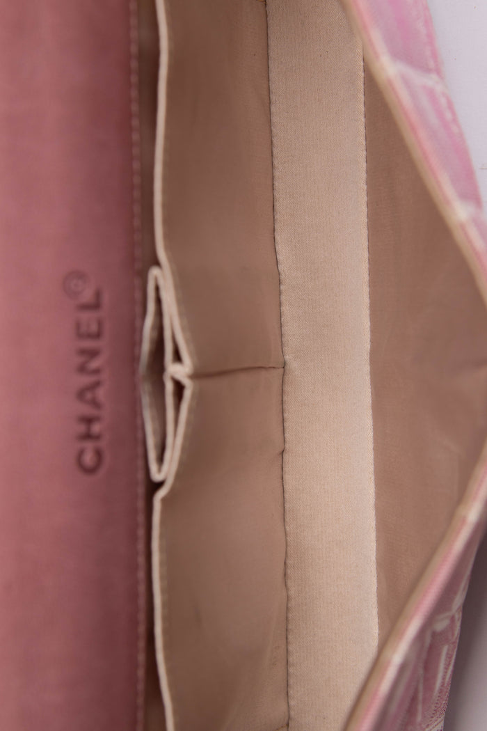 2000s Chanel Pink Travel Line East West Shoulder Bag