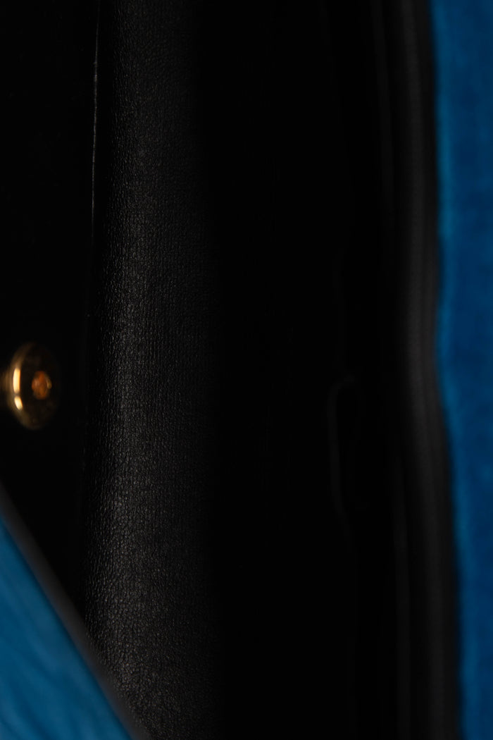 Vintage Chanel Blue Velvet Medium Single Flap Bag