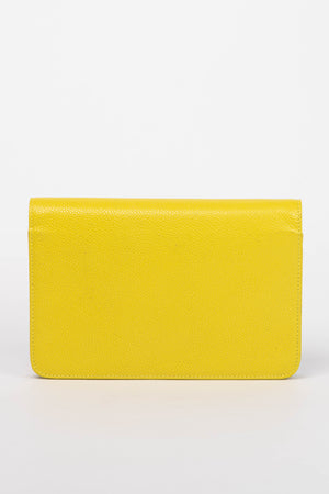 2014 Chanel Yellow CC Caviar Leather Wallet on Chain