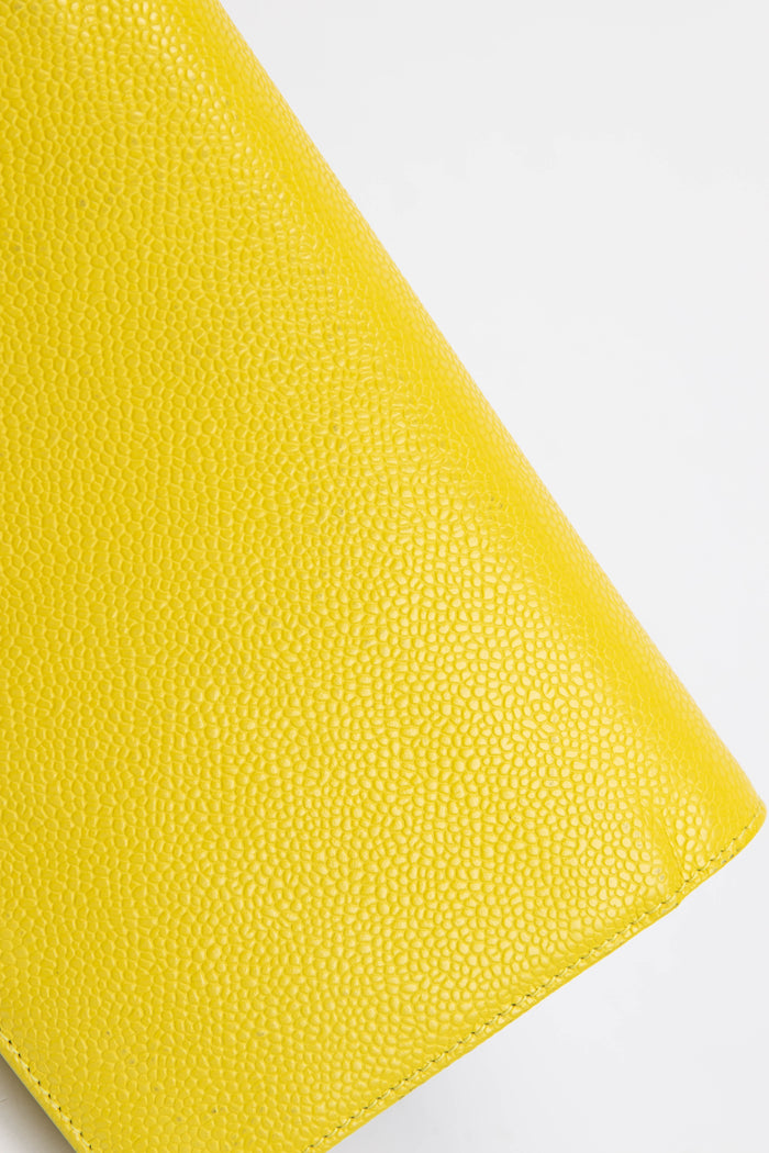 2014 Chanel Yellow CC Caviar Leather Wallet on Chain