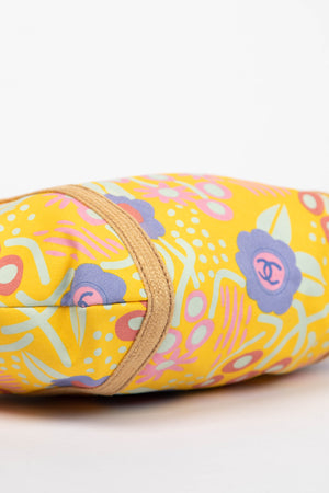 2000s Chanel Yellow Floral Canvas Tote Bag