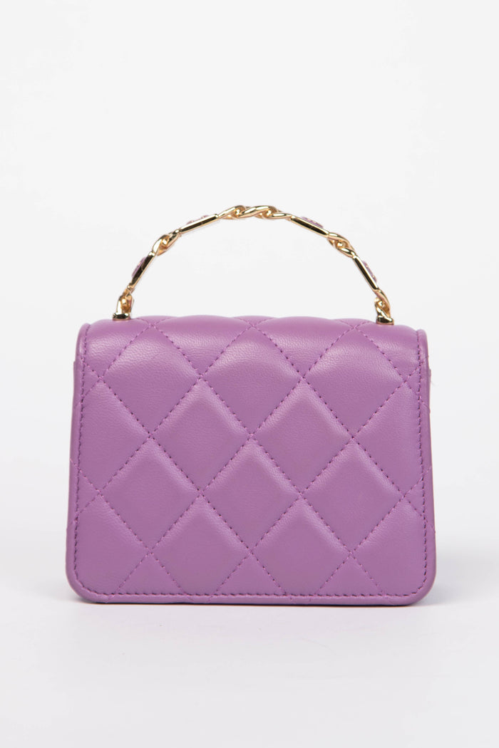 2020s Chanel Purple Caviar Leather Coco Mini Top Handle