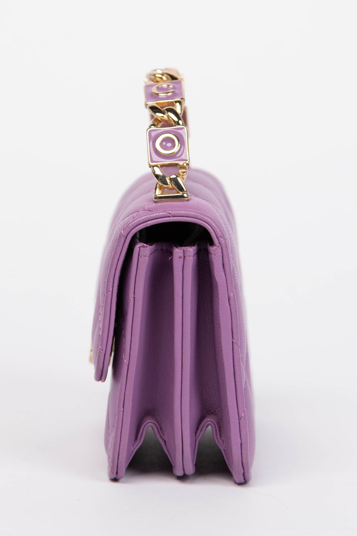 2020s Chanel Purple Caviar Leather Coco Mini Top Handle