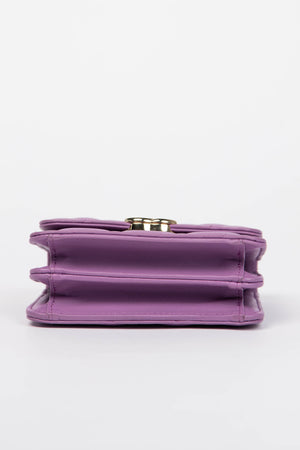 2020s Chanel Purple Caviar Leather Coco Mini Top Handle