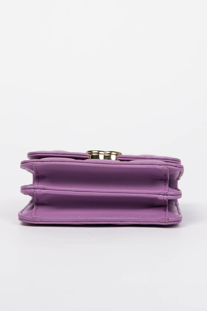 2020s Chanel Purple Caviar Leather Coco Mini Top Handle