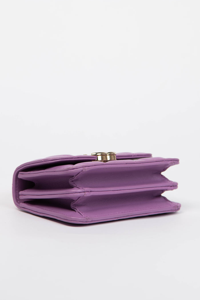 2020s Chanel Purple Caviar Leather Coco Mini Top Handle