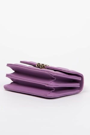 2020s Chanel Purple Caviar Leather Coco Mini Top Handle