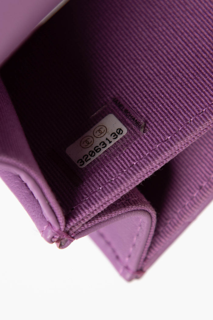 2020s Chanel Purple Caviar Leather Coco Mini Top Handle
