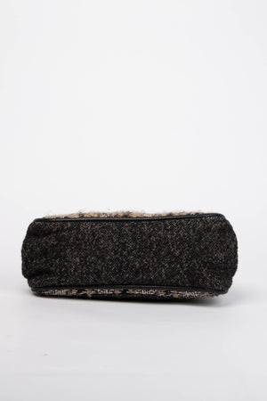 2000s Chanel Grey Tweed Frame Shoulder Bag