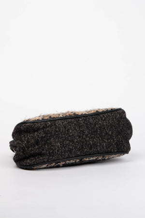 2000s Chanel Grey Tweed Frame Shoulder Bag