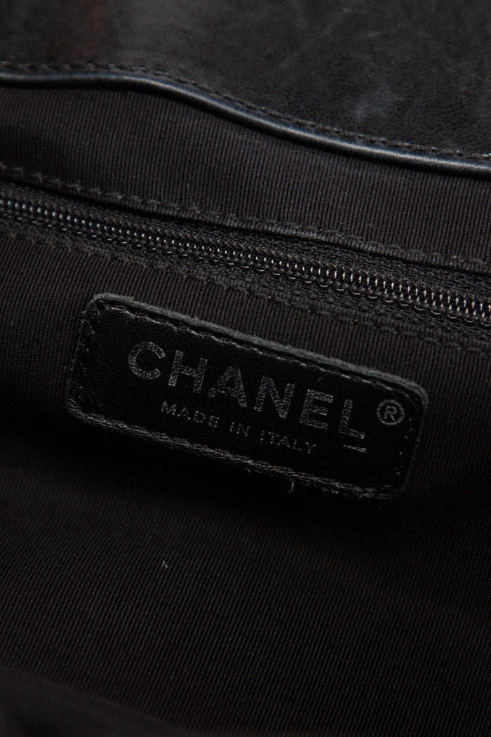 2000s Chanel Grey Tweed Frame Shoulder Bag