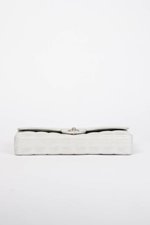 2000s Chanel Silver Travel Line East West Shoulder Bag