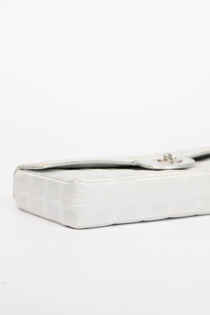 2000s Chanel Silver Travel Line East West Shoulder Bag