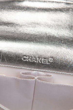 2000s Chanel Silver Travel Line East West Shoulder Bag