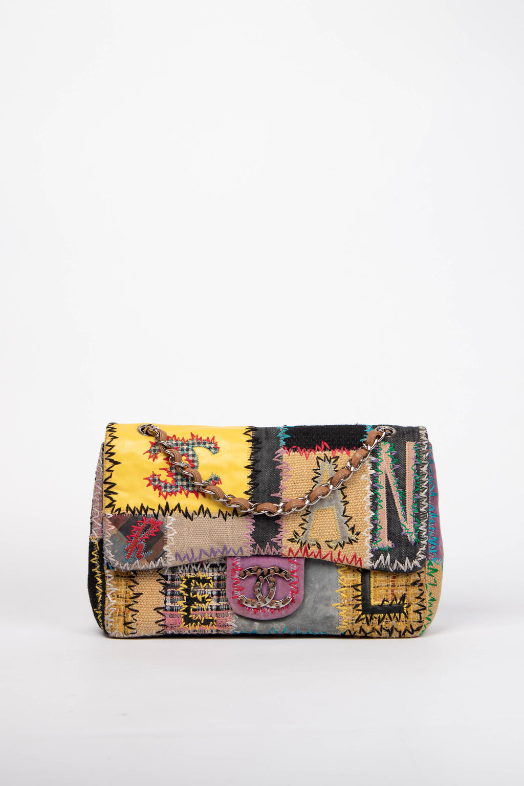 RARE 2010s Chanel Patchwork Single Jumbo Flap Shoulder Bag