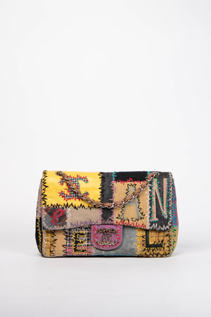 RARE 2010s Chanel Patchwork Single Jumbo Flap Shoulder Bag