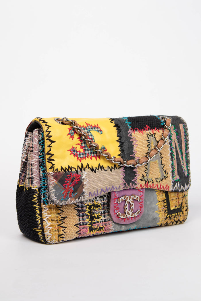 RARE 2010s Chanel Patchwork Single Jumbo Flap Shoulder Bag